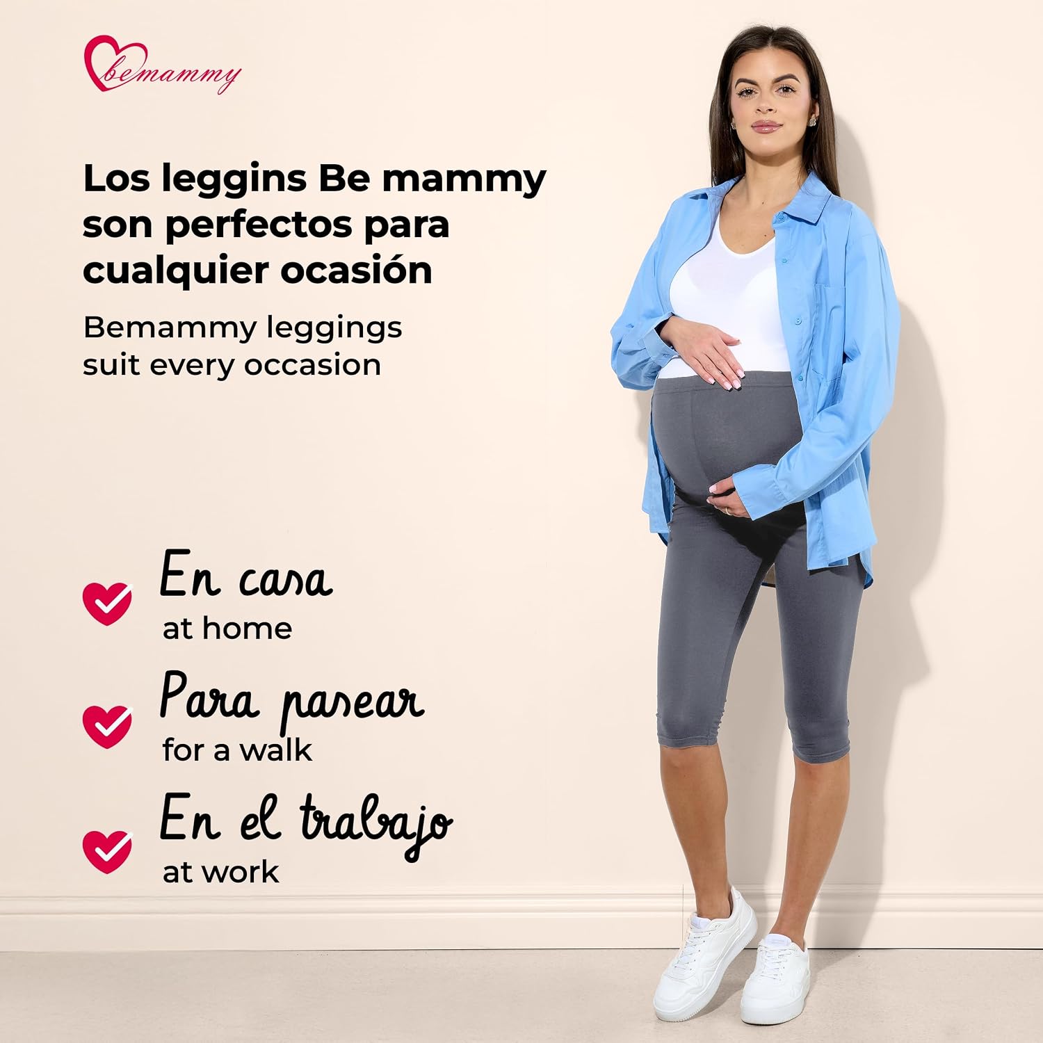 Thumbnail 4 de Be Mammy Umstandsleggings Be20-229 Leggings 3/4