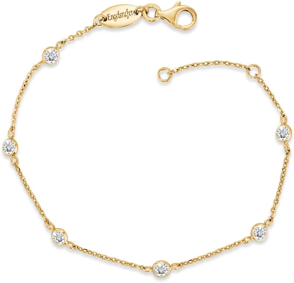Detalle de Engelsrufer Damen-Armband aus Sterling Silber mit Zirkonia, verstellbar 17–19 cm, nickelfrei