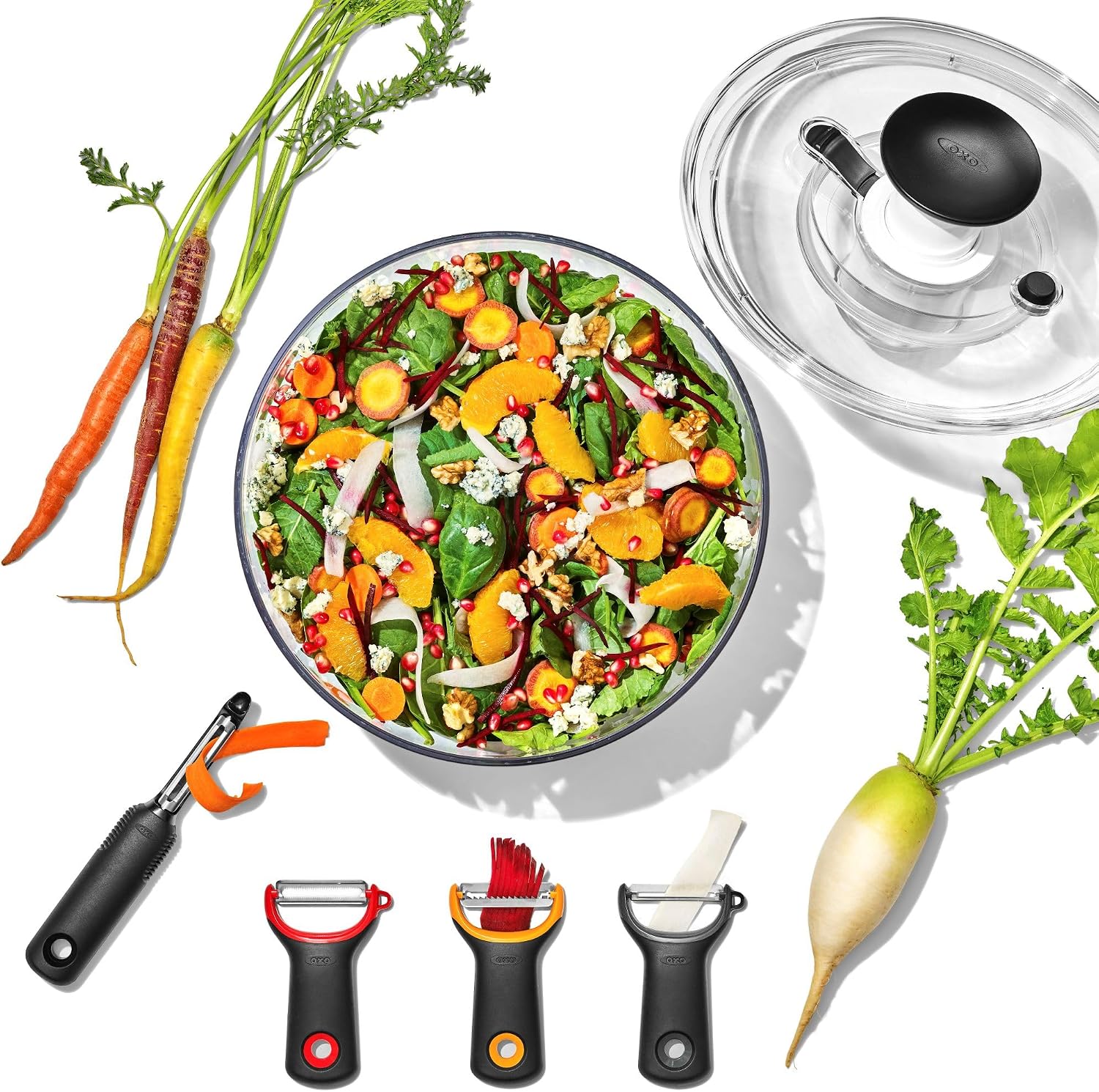 Detalle 2 de Essoreuse à salade transparente New modèle 4.0 – OXO