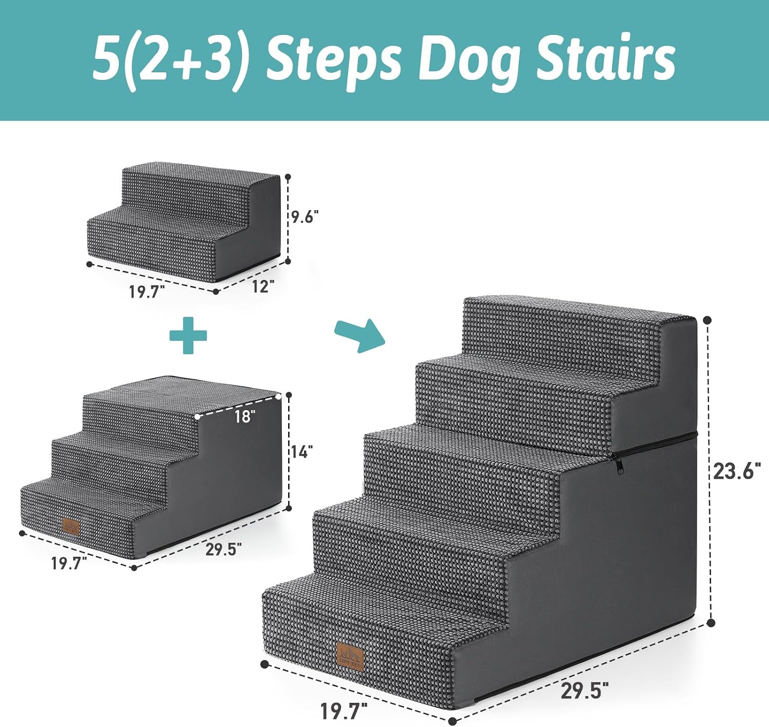 Thumbnail 1 de COZY KISS Wide Dog Stairs for Small Dogs