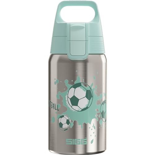 Detalle de Sigg Edelstahl Trinkflasche Kinder Shield One Love Football 0,5 L – auslaufsicher, BPA-frei