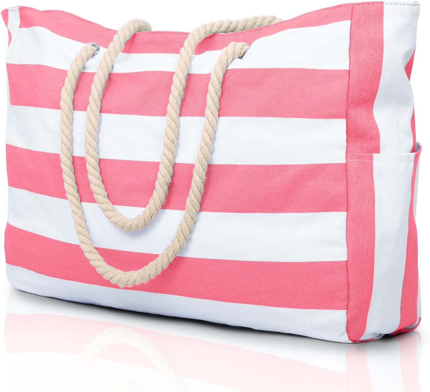 Detalle de oscaurt Large Waterproof Beach Bag with Zip & Rope Handle (Large Tote)