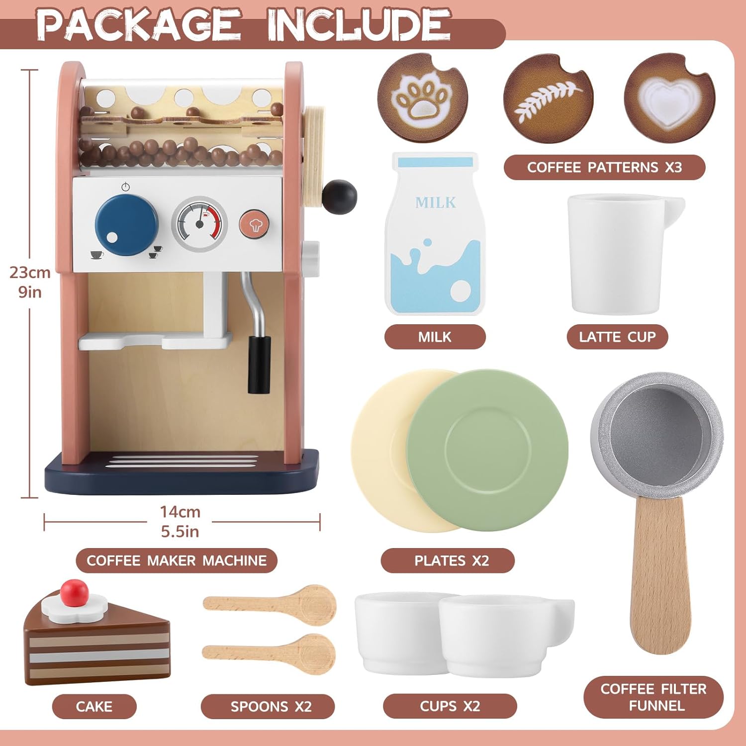 Thumbnail 4 de GAGAKU set gioco in legno per macchina da caffè da 15 pezzi