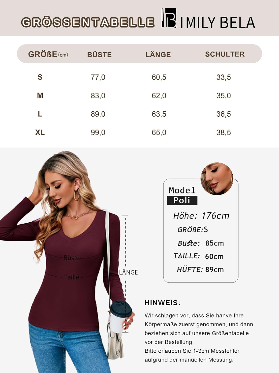 Detalle de Imily Bela t-shirt femme manches longues ⚙