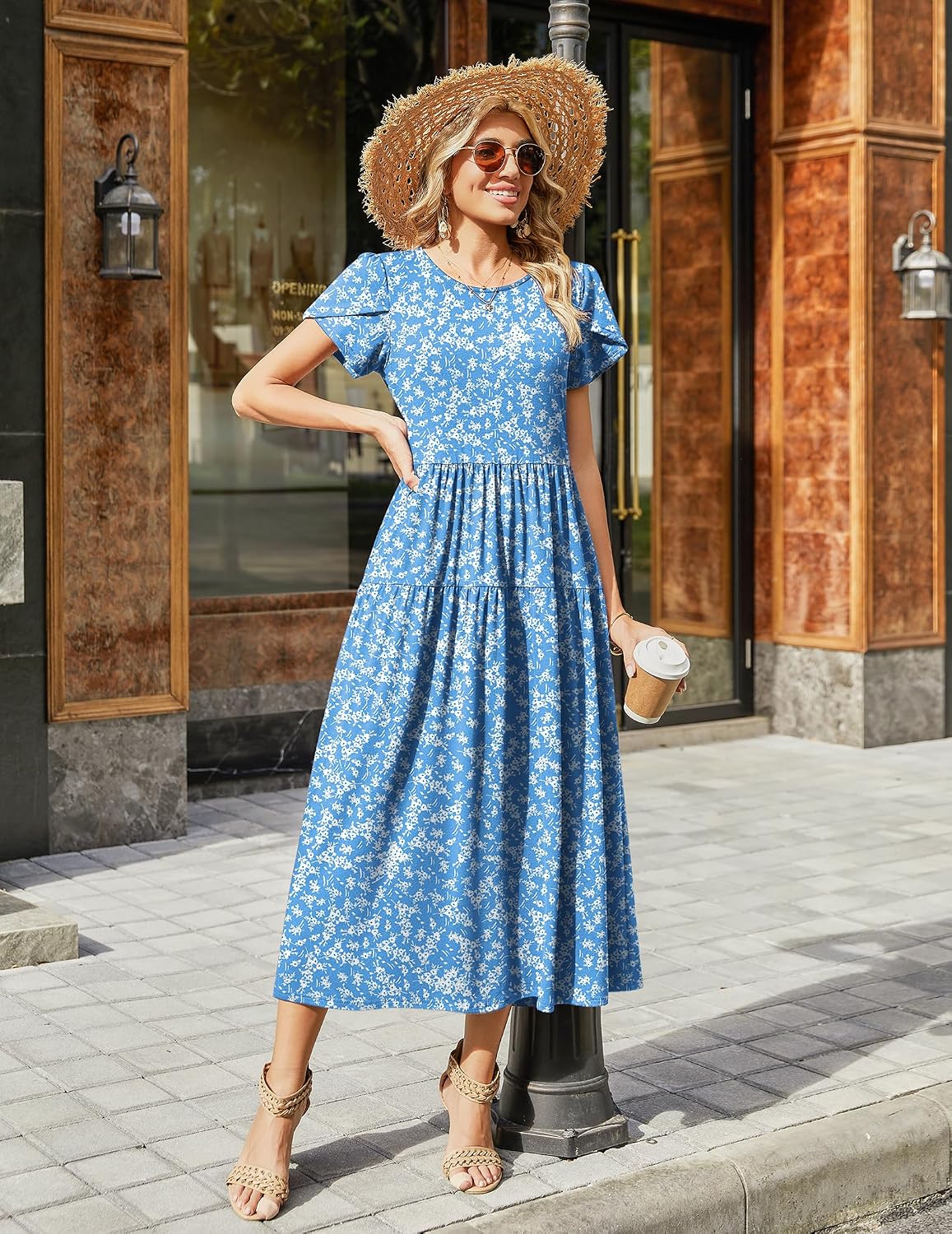 Detalle de Zeagoo Summer Dresses for Women 2026 Maxi Bohemian Floral Dress