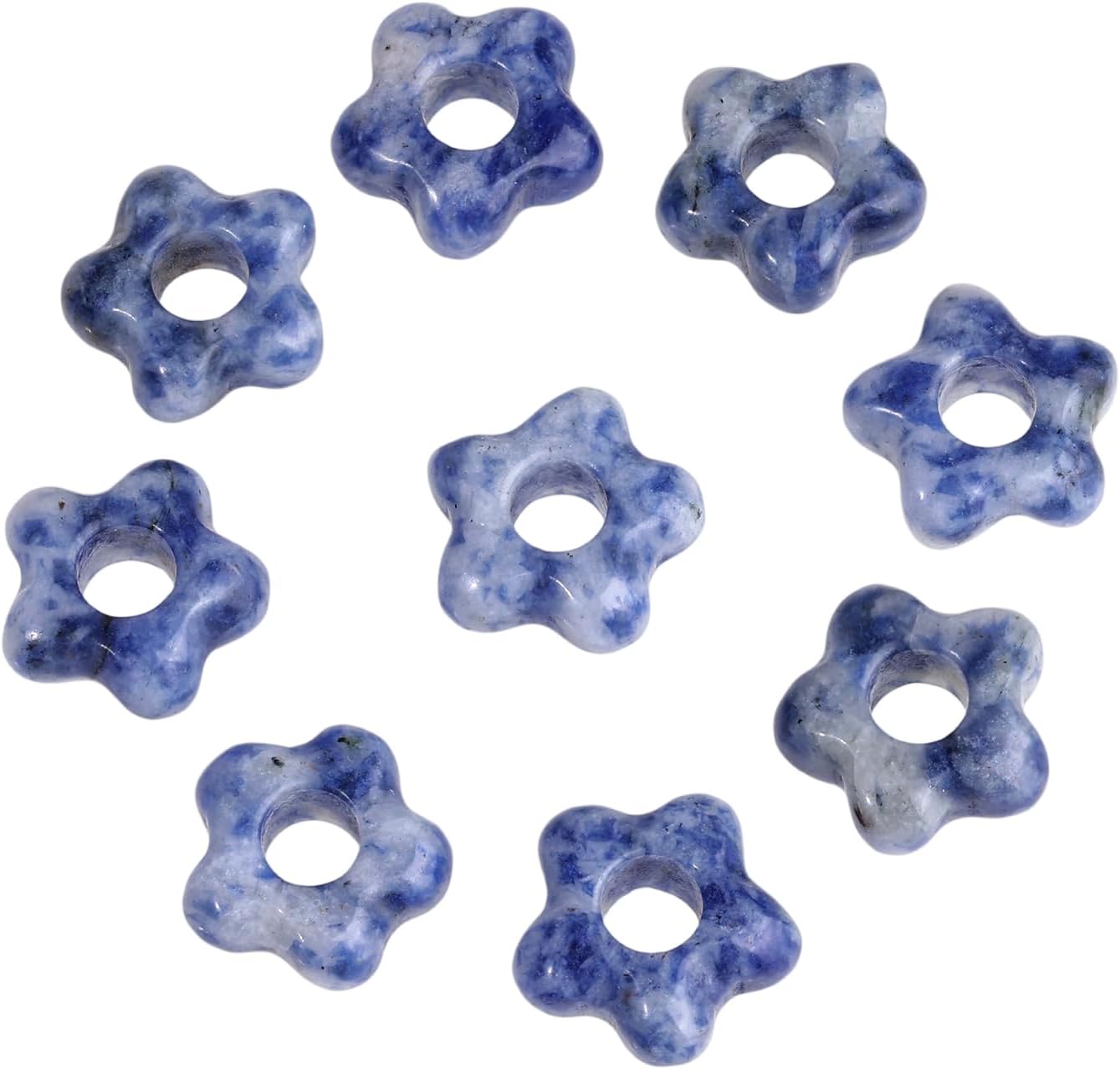 Detalle de mookaitedecor GDSTSU041904 Sodalite Flower Beads, 5mm Hole, 10-Pack