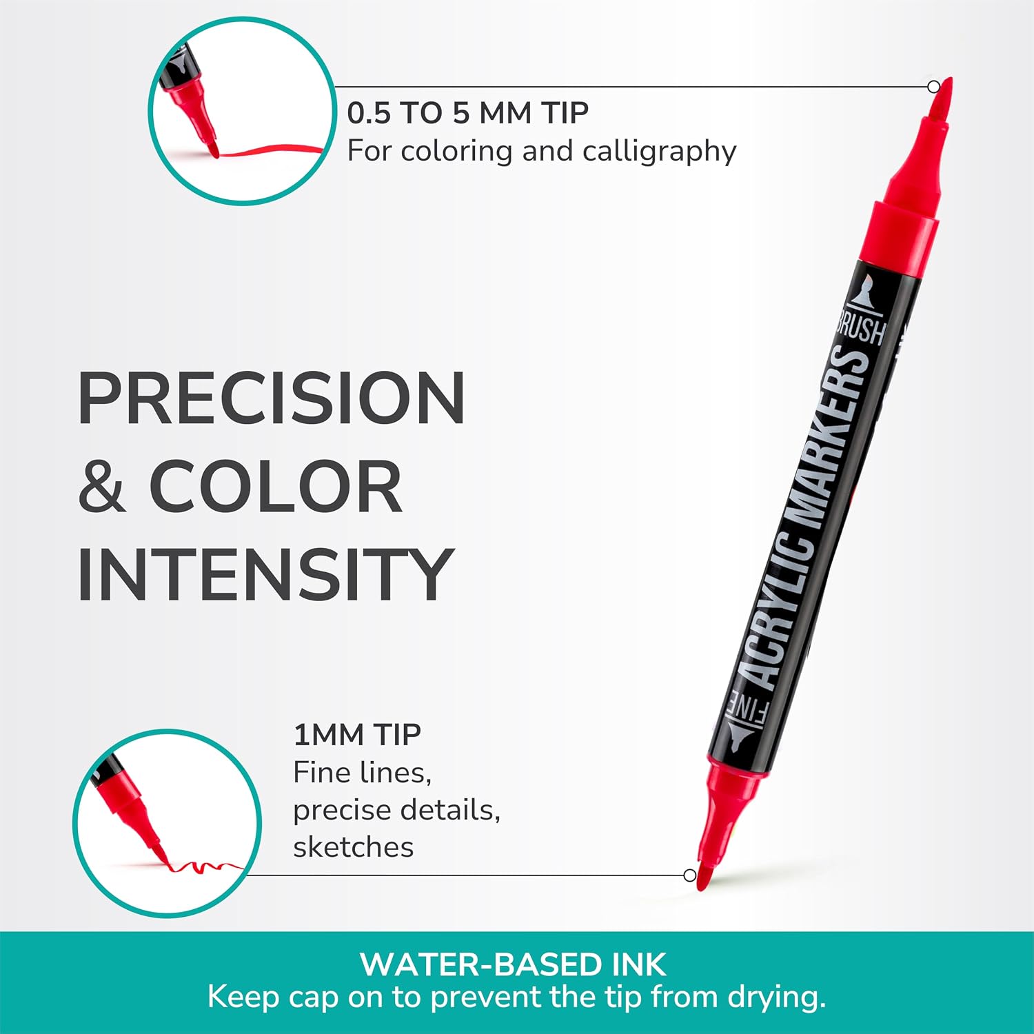 Detalle 2 de Zenacolor acrylic paint pens, 48 colours