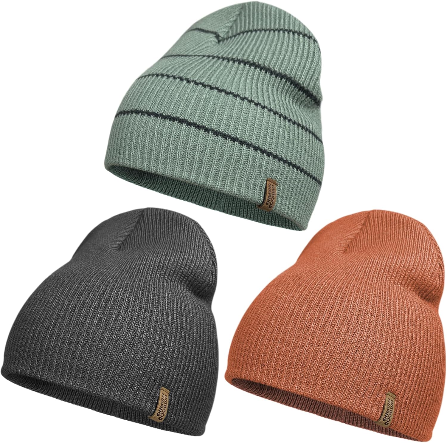Thumbnail 3 de Outdoor Shaping Strickmütze & Beanie für Winter – warme Chunky-Mütze mit Lederpatch, umgeschlagener Kante