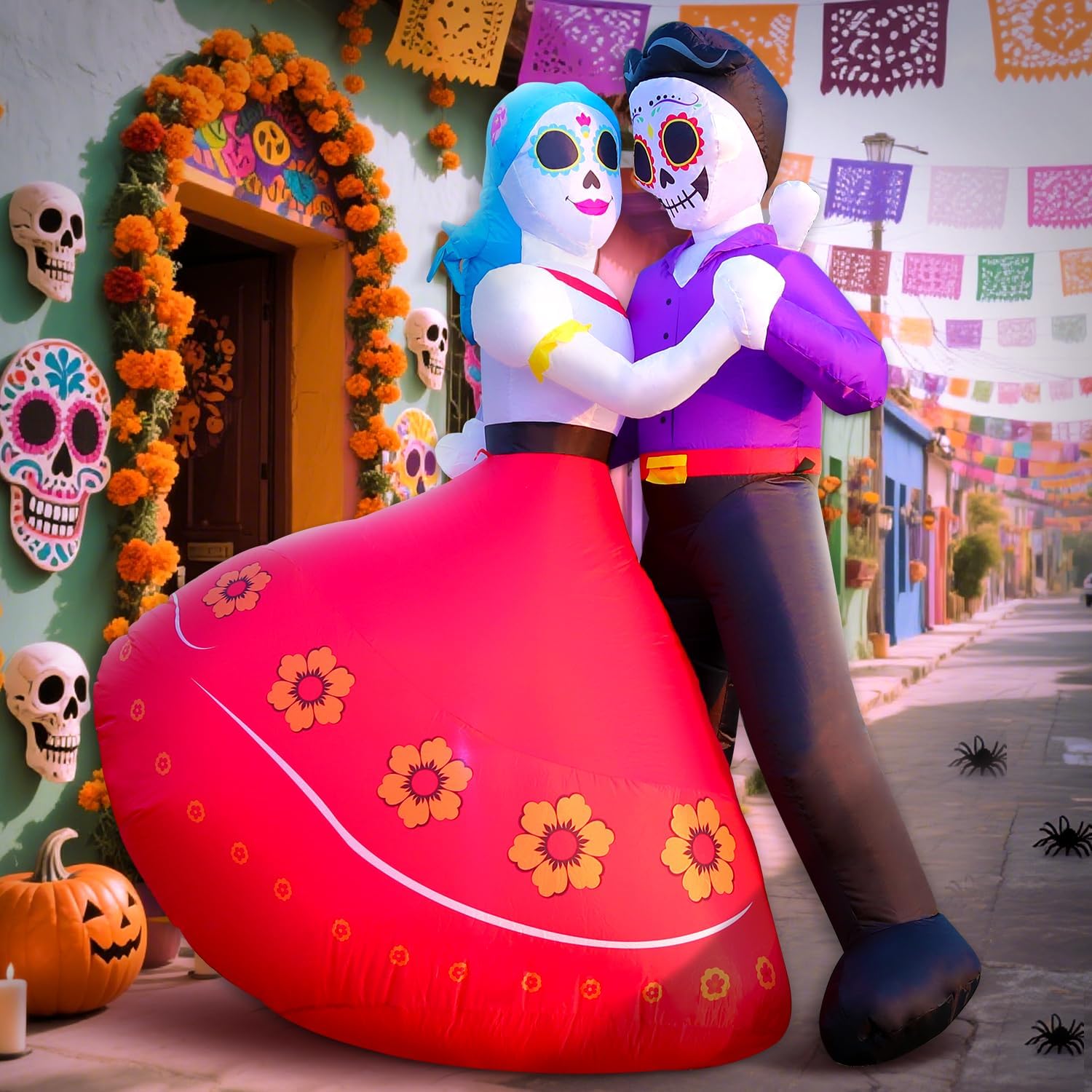 Thumbnail 1 de DomKom Dancing Couple 6FT Halloween Inflatable with Multicolor LEDs
