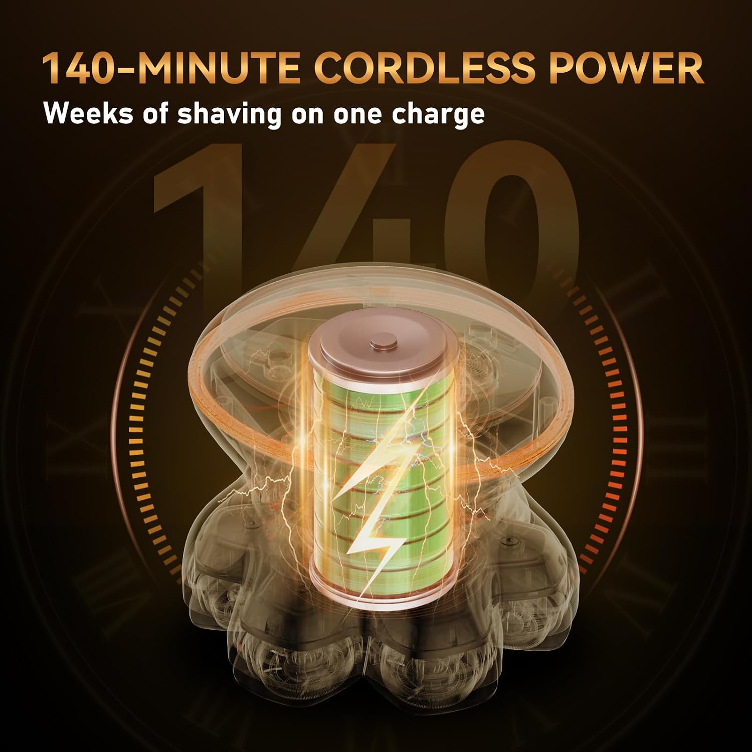 Detalle de MAXGROOM PRO 7D hoofdscheerapparaat, IPX6, 1400mAh en Type-C
