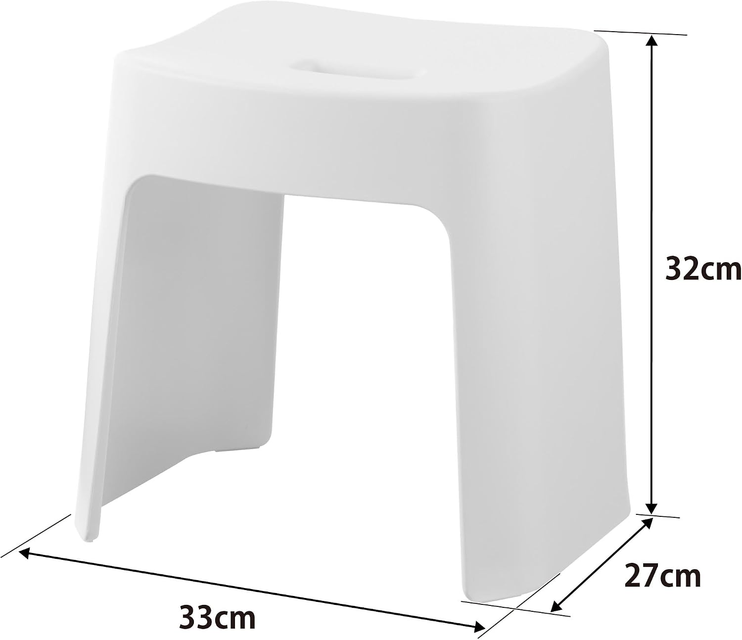 Thumbnail 1 de 山崎実業 tower SH32（1653）洗いやすいマグネット風呂イス ホワイト・高さ32cm
