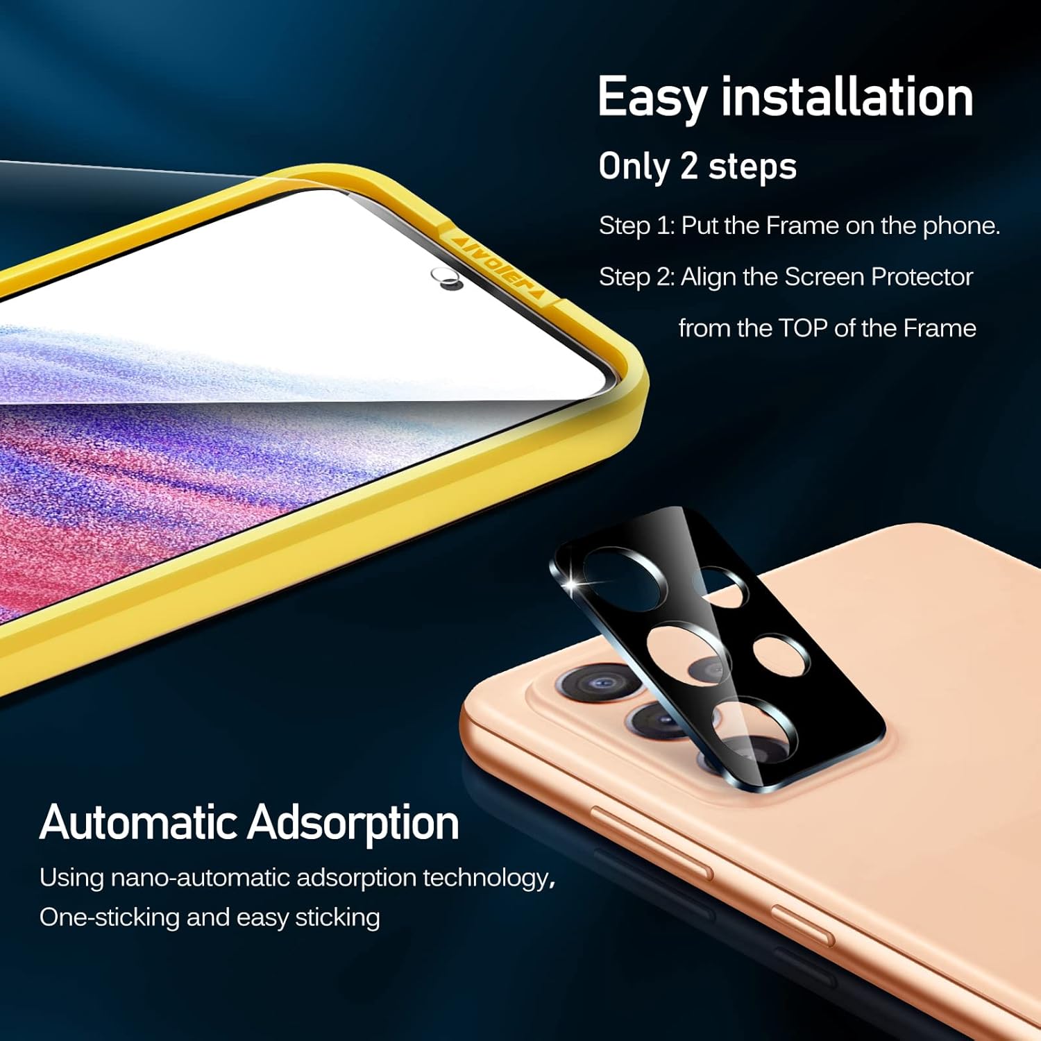 Thumbnail 6 de ivoler Pack de 4 Verre Trempé Compatible Galaxy A53 5G + Kit d’installation et protections caméra