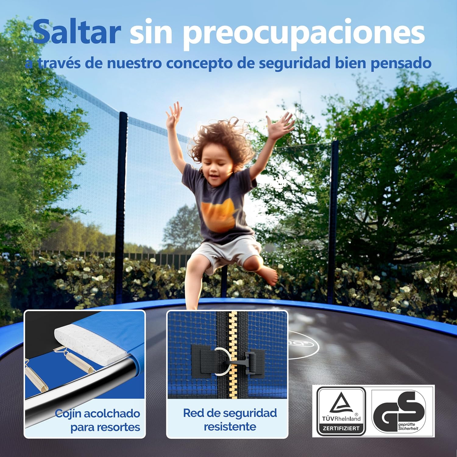 Detalle 2 de Monzana Trampolín 244 cm jardín