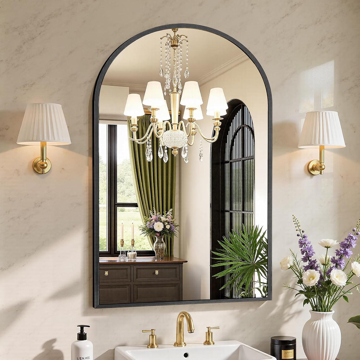 Detalle de Sweetcrispy Arched Bathroom Mirror 24 x 36 in.