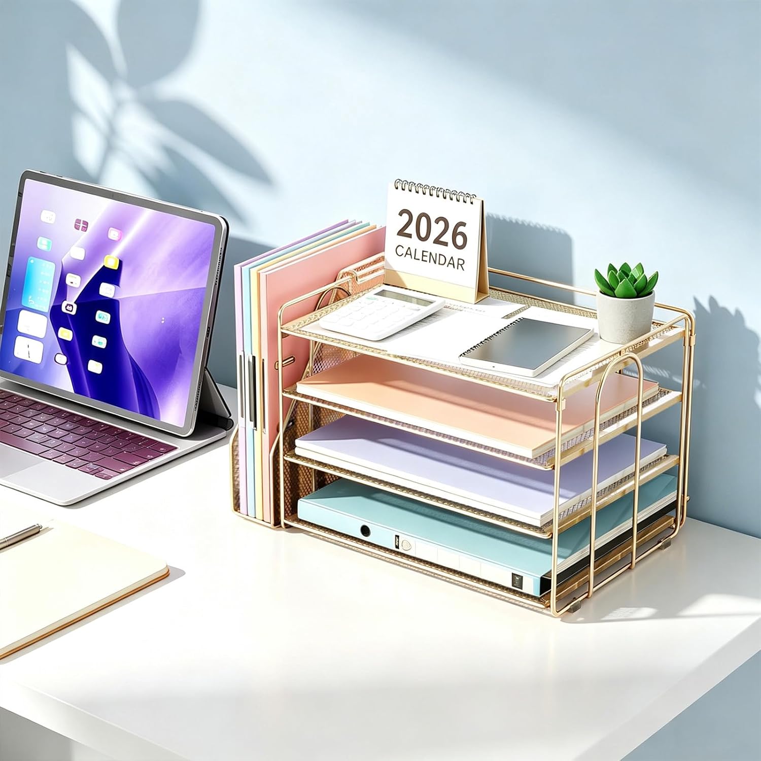 Thumbnail 6 de gianotter 4T-1 Four-Tier Metal Paper Organizer with Magazine Holder, Gold