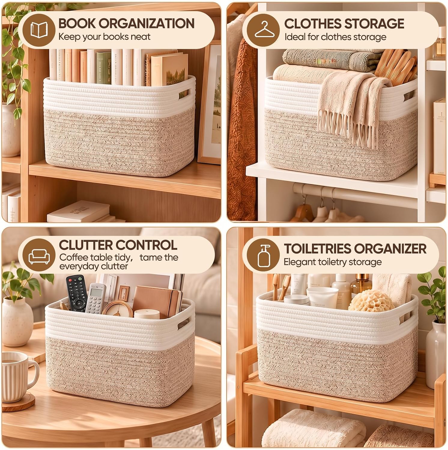 Thumbnail 5 de SIXDOVE 4-Pack Woven Storage Baskets ⚙