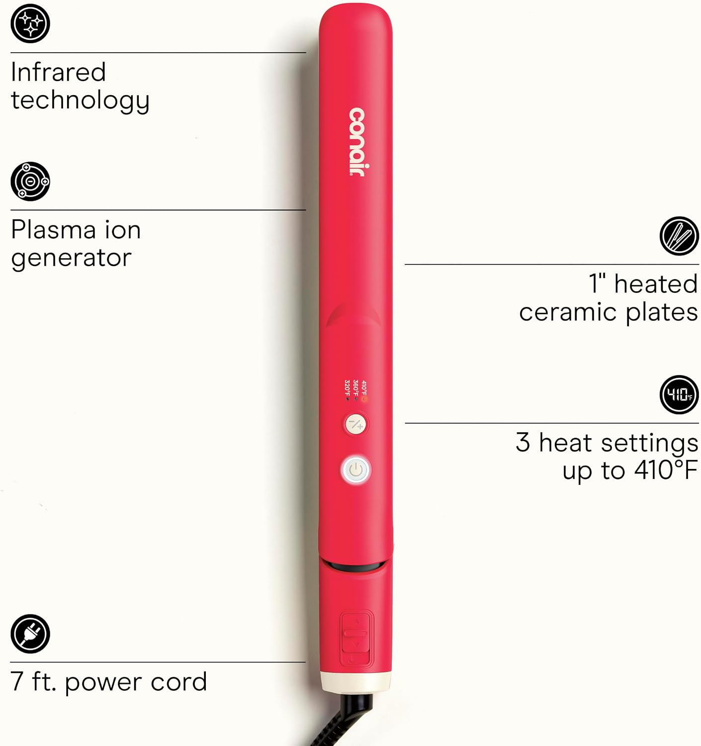 Detalle 2 de Conair Infrared Flat Iron, 1-Inch