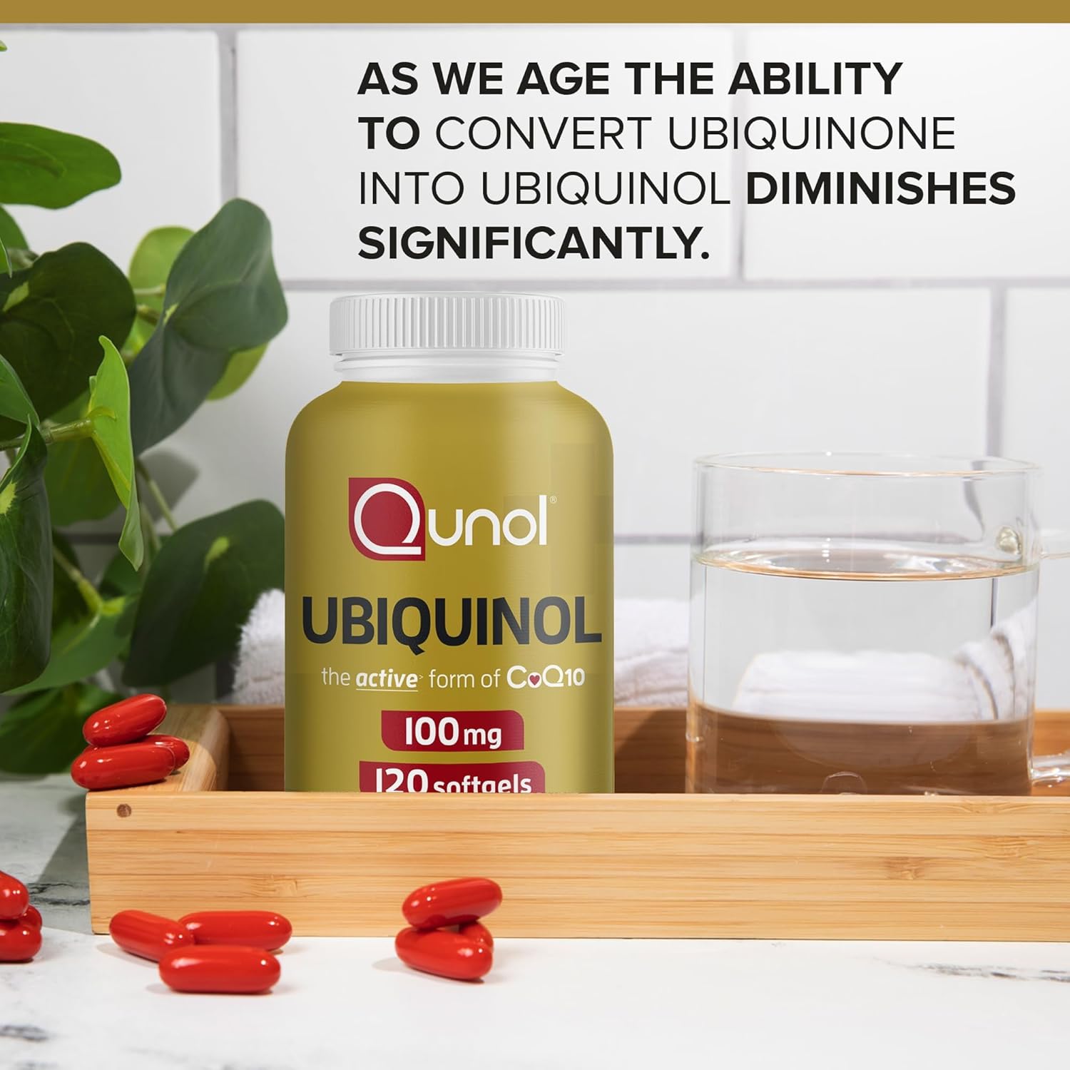Detalle de Qunol 898440001776 Ubiquinol CoQ10 Softgels, 100 mg