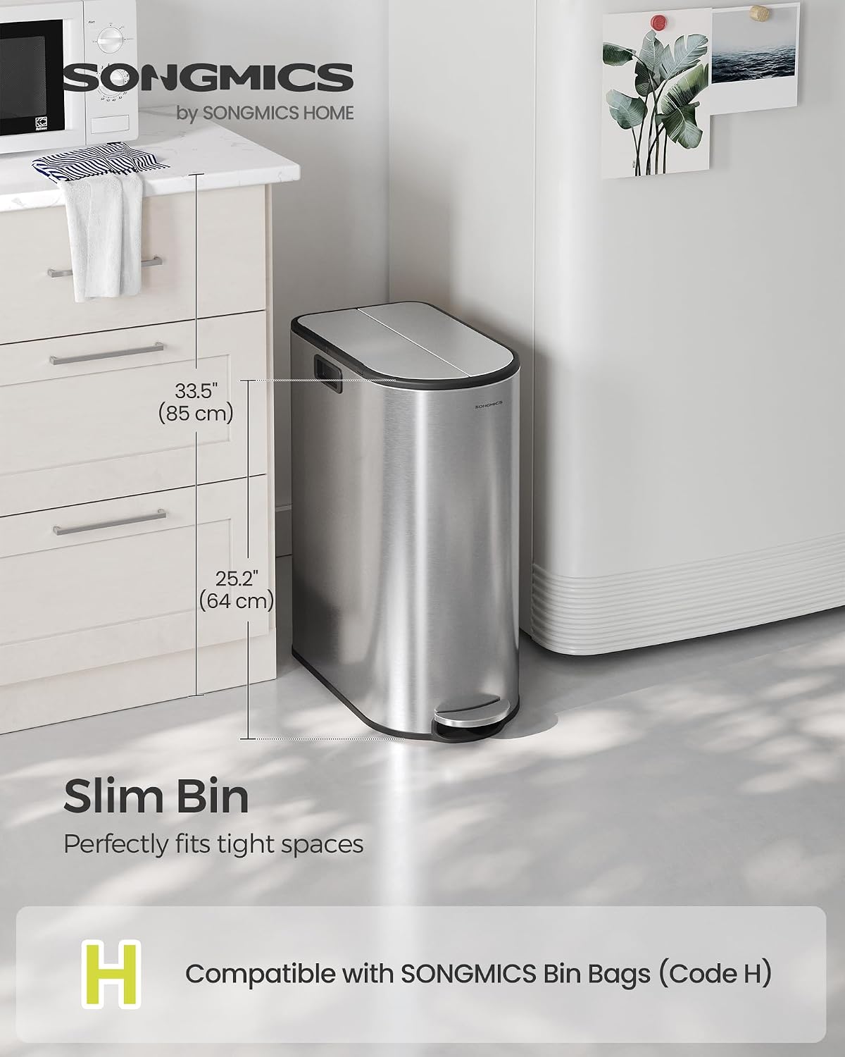 Thumbnail 2 de SONGMICS PARRI Collection LTB570E50 Double Kitchen Bin, 50L, Soft-Close Pedal