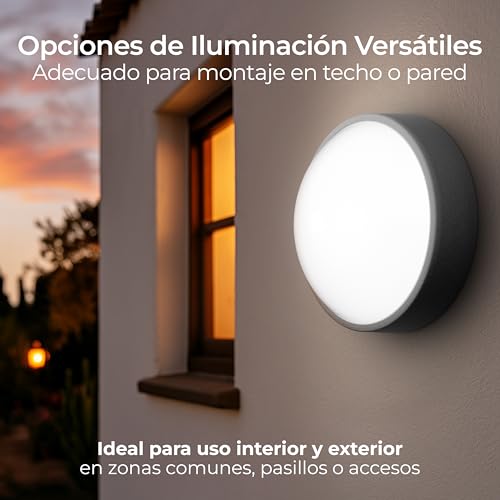Detalle 2 de Luceco Eco Luz LED Exterior de Mamparo 10W (700 lm, 4000K) – Negro, IP54