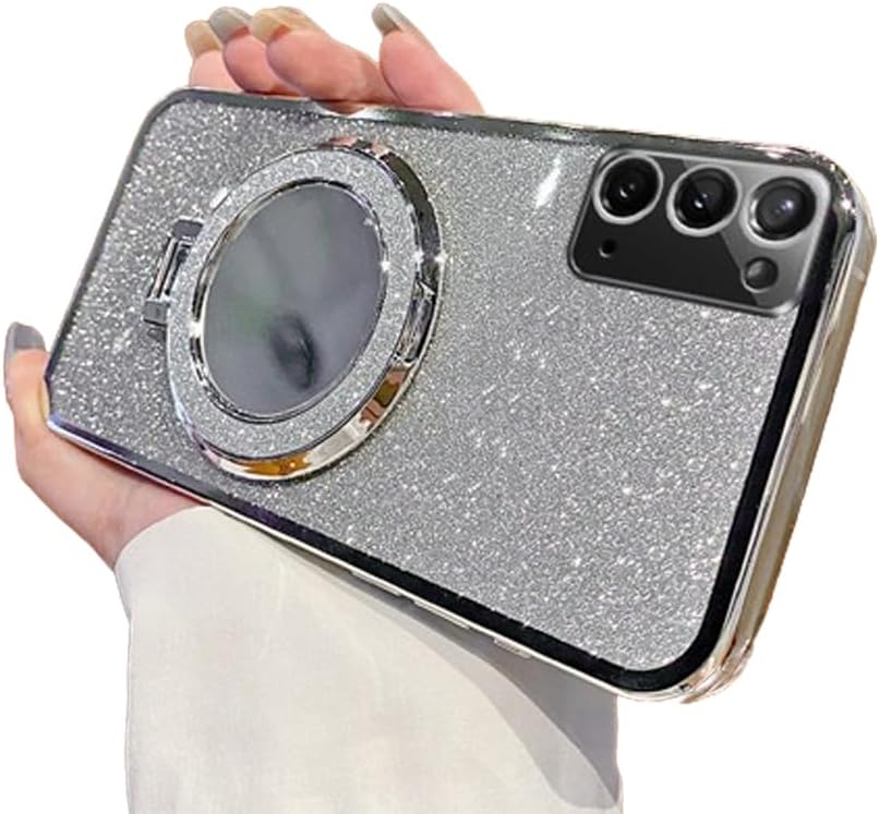 Detalle 2 de IMEIKONST Case for Samsung Galaxy Note 20 (Rose Gold DSJ) – Glitter Gradient Mirror Ring Case