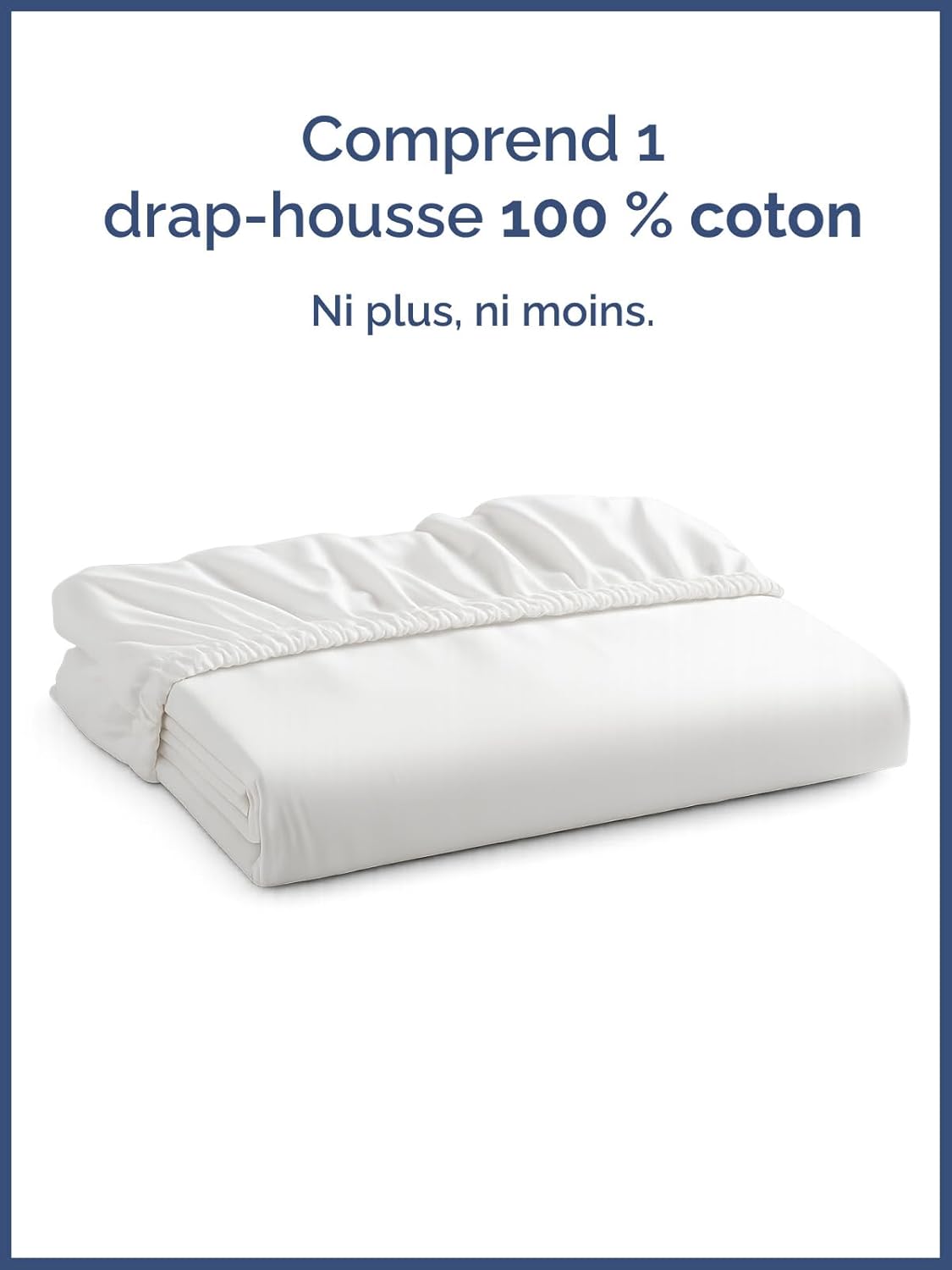Thumbnail 2 de Drap-housse Grand Bonnet 90x190 cm – 100% coton doux 400 fils, OEKO-TEX, épais jusqu’à 30 cm, blanc