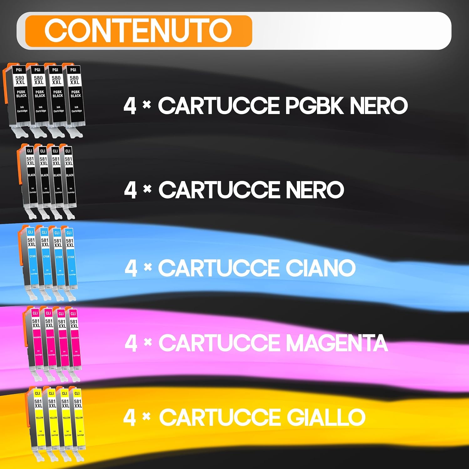 Thumbnail 4 de Supply Guy 580XXL/581XXL Multipack di cartucce compatibili per Canon PGI-580 CLI-581