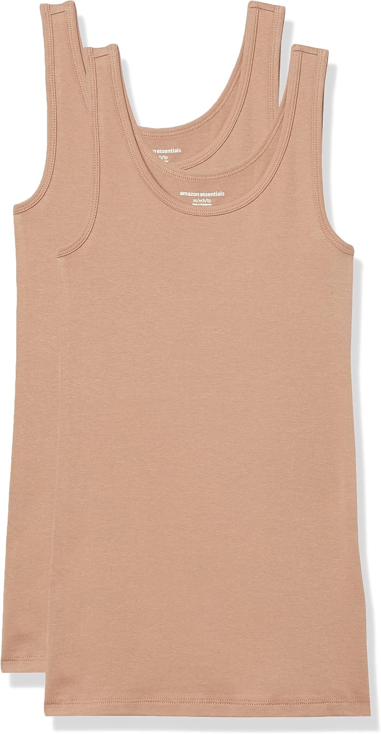 Thumbnail 6 de Amazon Essentials Damen-Tanktop, 2er-Pack, Schwarz, M-L, schmale Passform