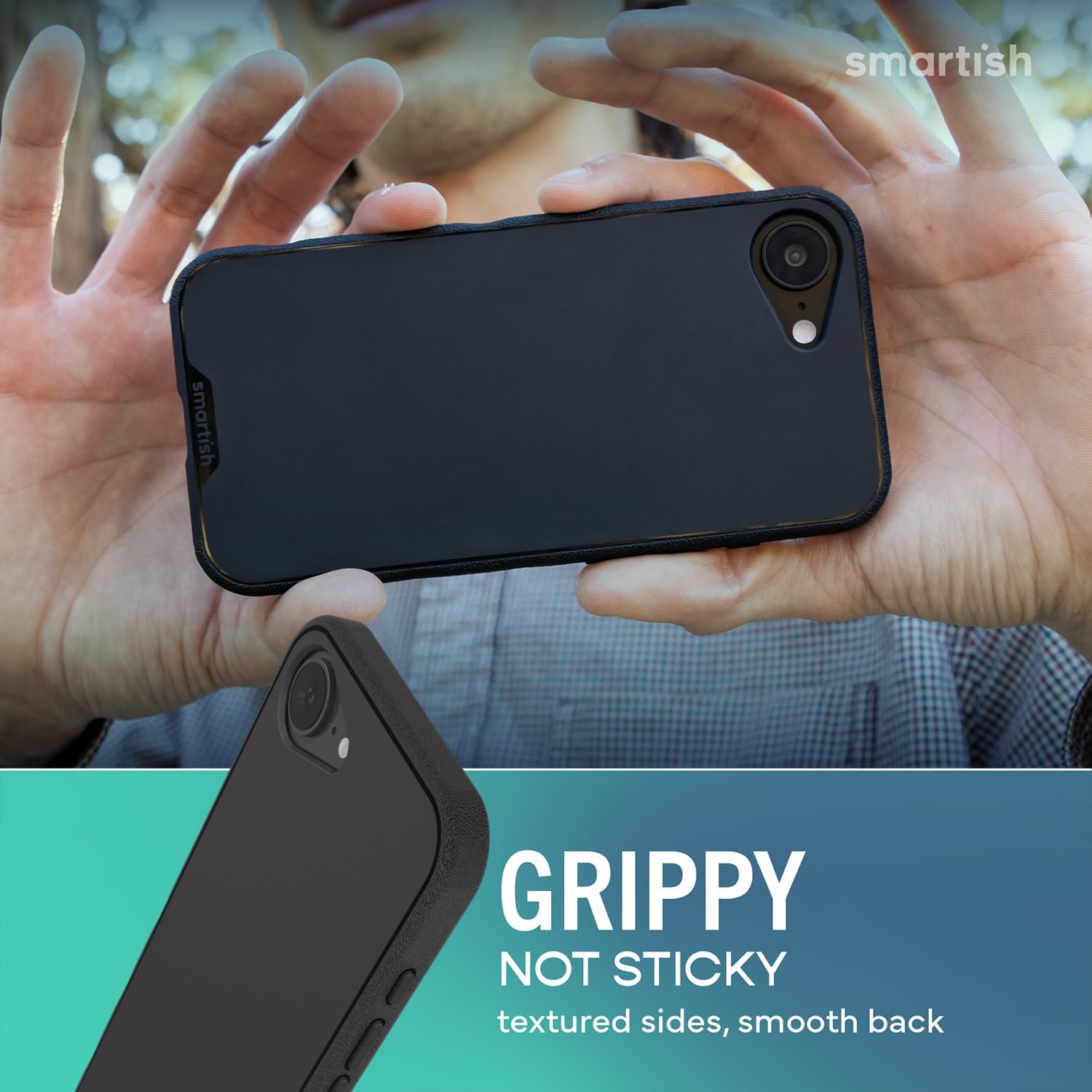 Thumbnail 3 de Smartish Gripmunk Magnetic Slim Case for iPhone 17e/16e with MagSafe (Black Tie Affair)