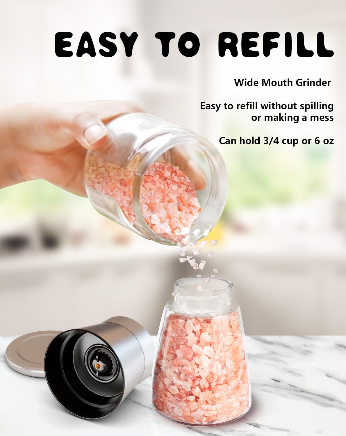 Thumbnail 4 de Salt and Pepper Grinder Set Adjustable Coarseness