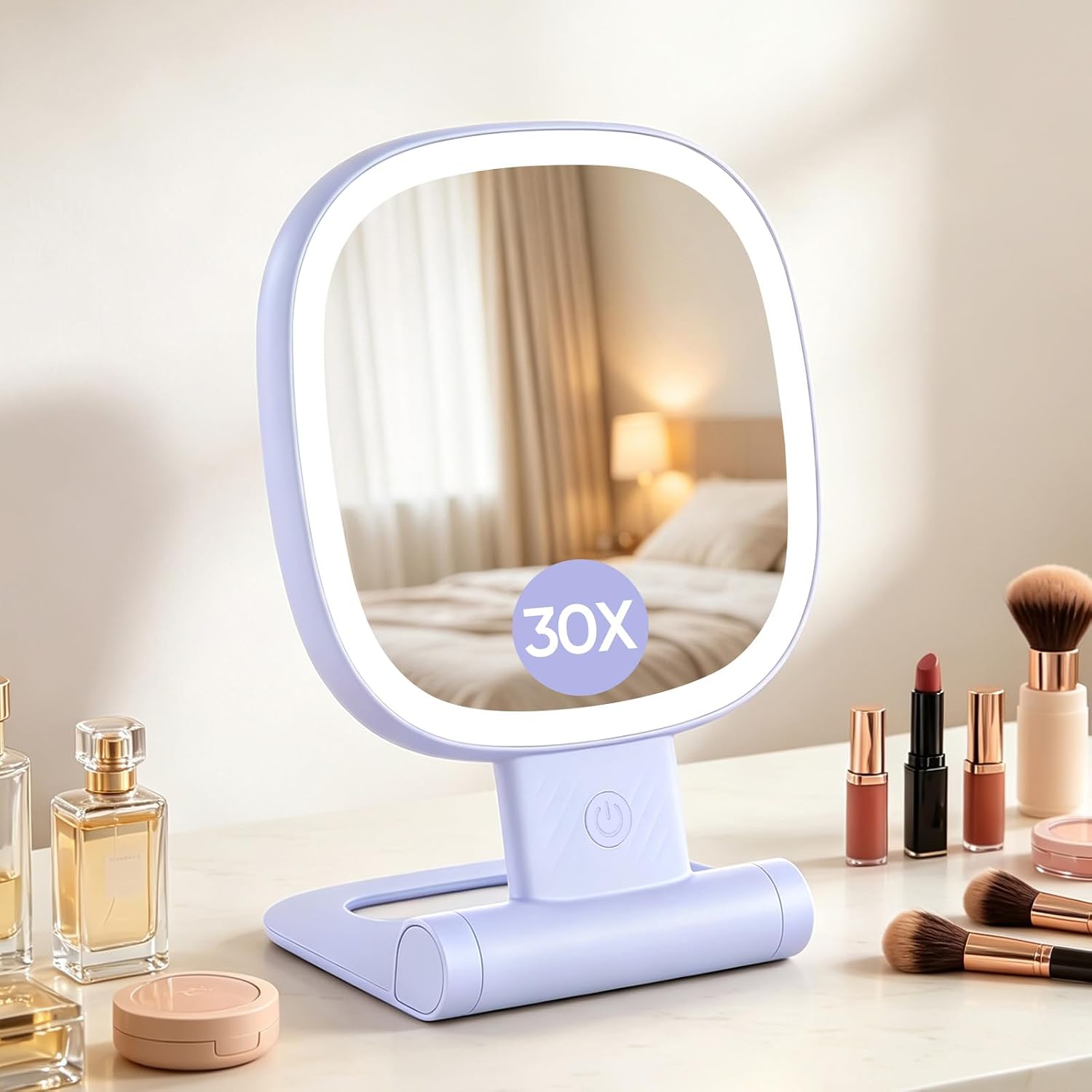 Detalle de FUNTOUCH Lighted Makeup Mirror, 30X Magnification