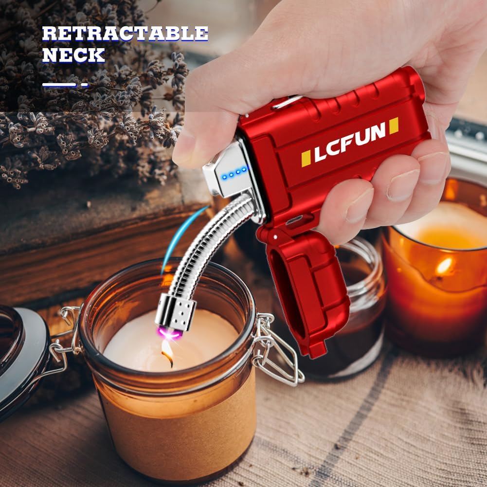 Detalle de USB-C Rechargeable Electric Arc Plasma Lighter with Retractable Neck, IP56 Waterproof & Windproof (Camping/Hiking/Candles)