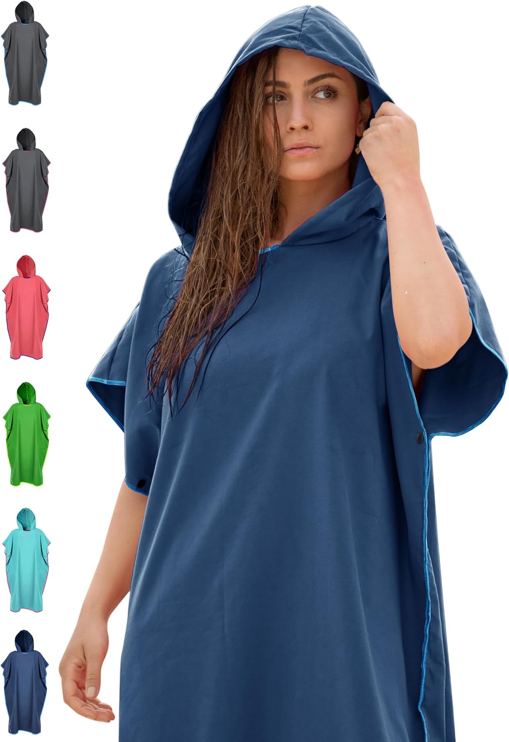 Detalle de NirvanaShape Serviettes Microfibre : poncho de bain absorbant et léger, idéal pour le voyage, le sport et le yoga