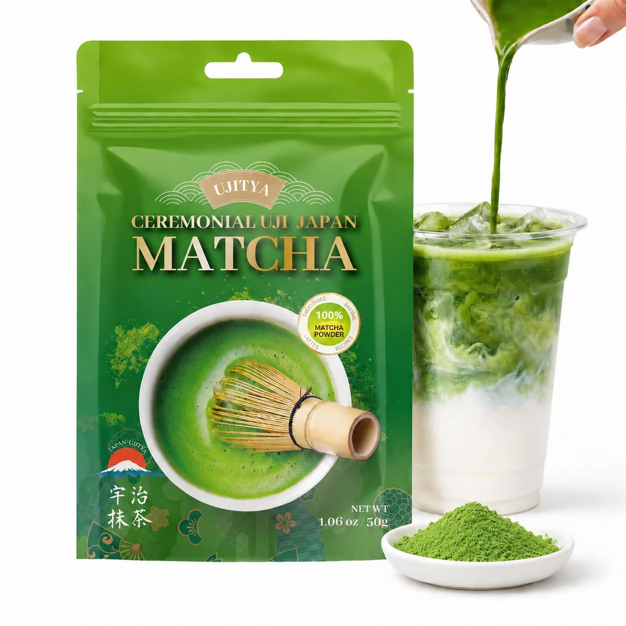 Detalle de YYCY Uji Matcha Powder, Stone-Ground in Kyoto, 50g