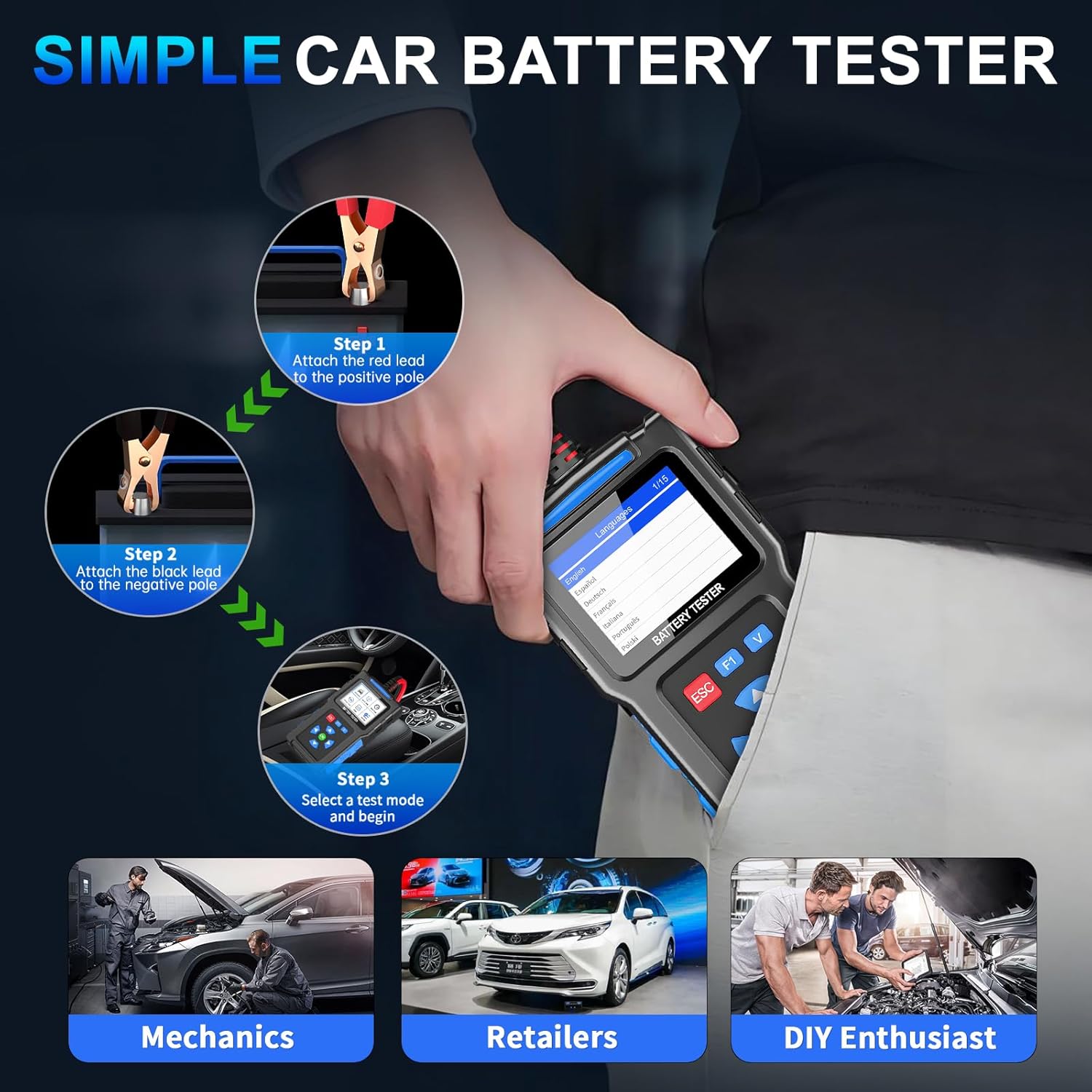 Thumbnail 5 de BT300 Battery Load Tester 12V, 20–2000 CCA car tester