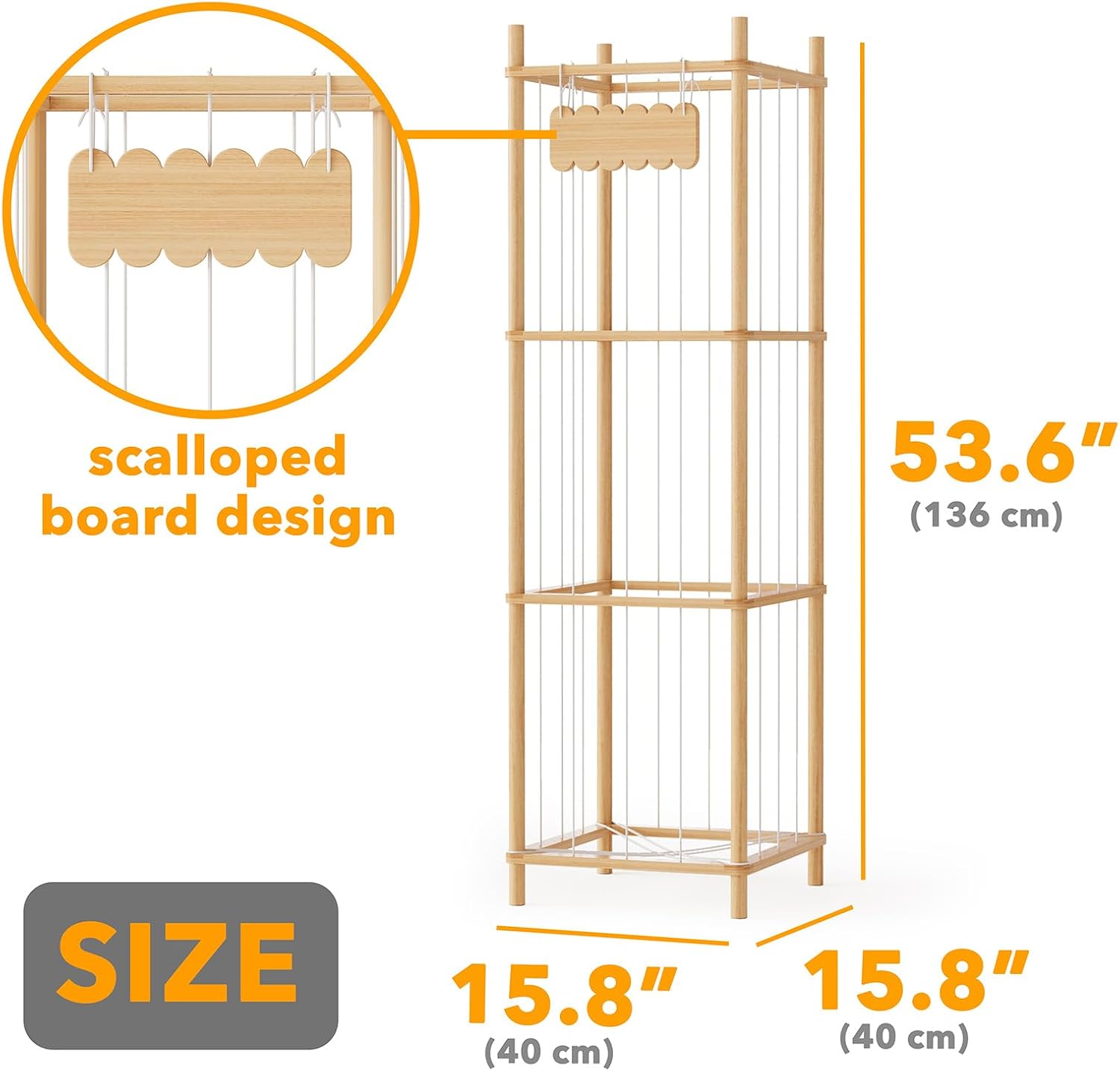 Thumbnail 3 de SpaceAid Soft Toy Storage Wooden Cuddly Toy Zoo Organiser (40 cm wide, natural)