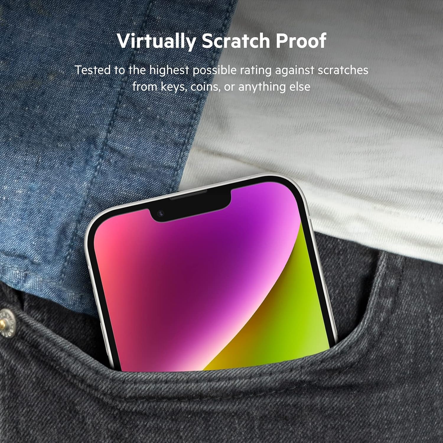 Detalle de Belkin UltraGlass Proteggi schermo per iPhone 14, 13 e 13 Pro antimicrobico 9H