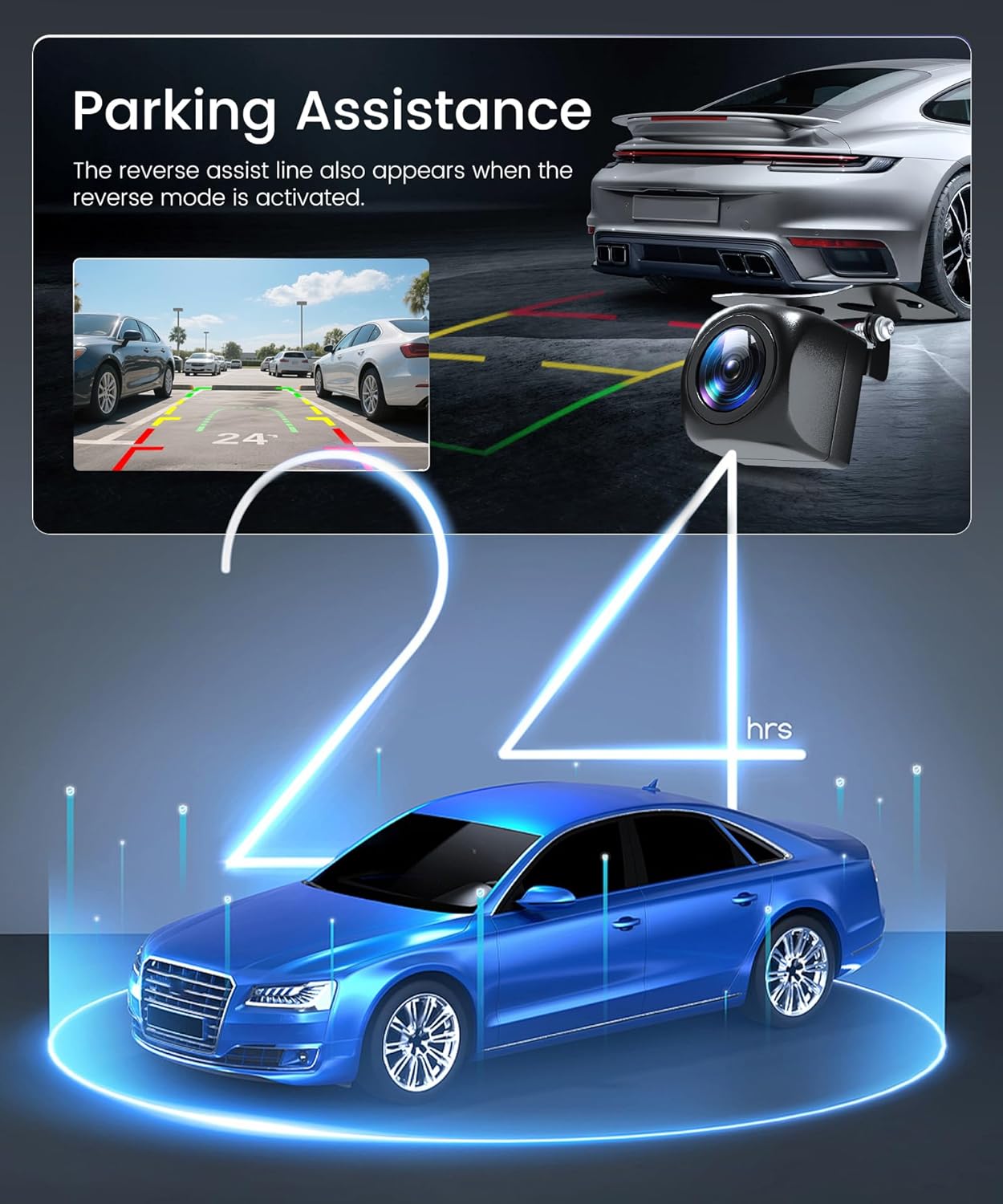 Thumbnail 6 de 4 Canali 360° WIFI Dashcam Auto – 2K+1080P con 4 telecamere e visione notturna IR, controllo APP e parcheggio 24h