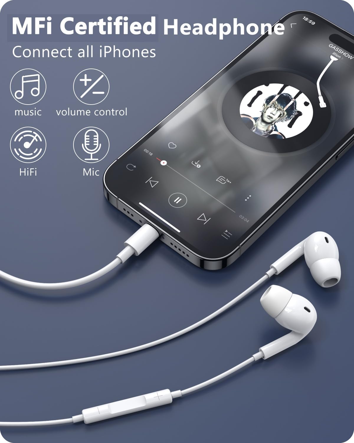 Thumbnail 2 de Tayte iPhone Lightning In-Ear Headphones with Mic and Volume Control