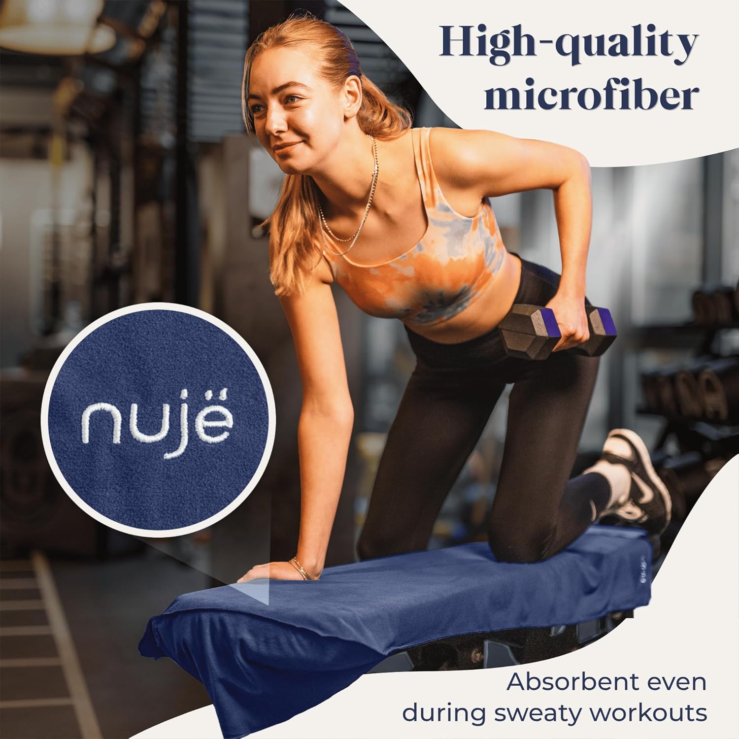 Thumbnail 5 de nujë Fitness Handtuch mit Tasche (Microfaser) – extra groß 125x50 cm, inklusive Geschenkverpackung