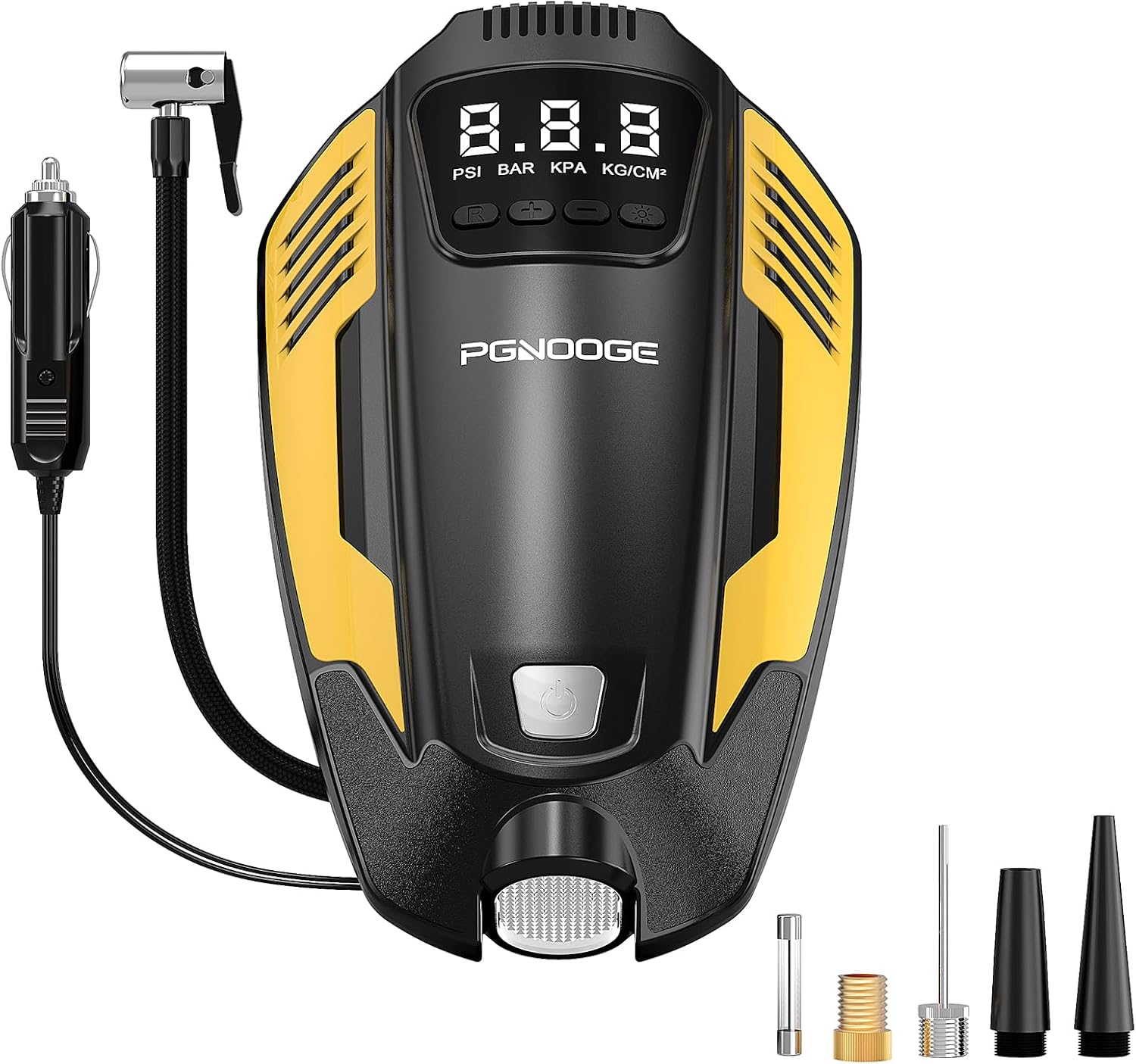 Detalle de PGNOOGE ATJ-1466 autobandenpomp 12 V, 150 psi, automatische stop en ledlicht