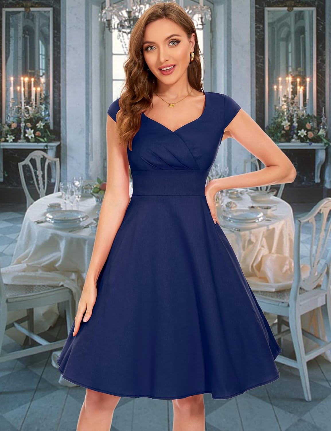 Thumbnail 2 de Robe vintage de soirée Bbonlinedress (années 50/60) col en V, ligne A