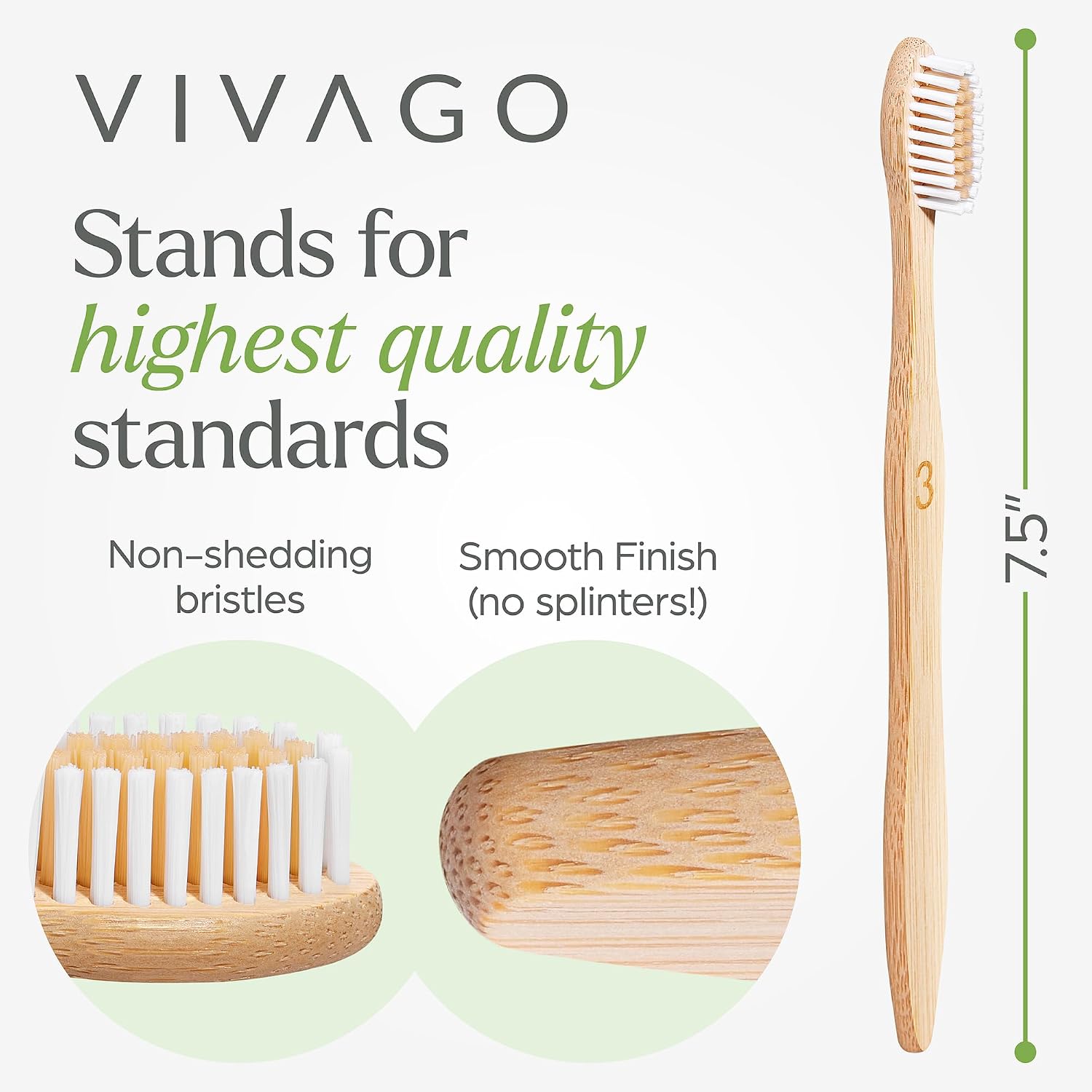 Thumbnail 3 de VIVAGO Bamboo Toothbrushes 10 Pack