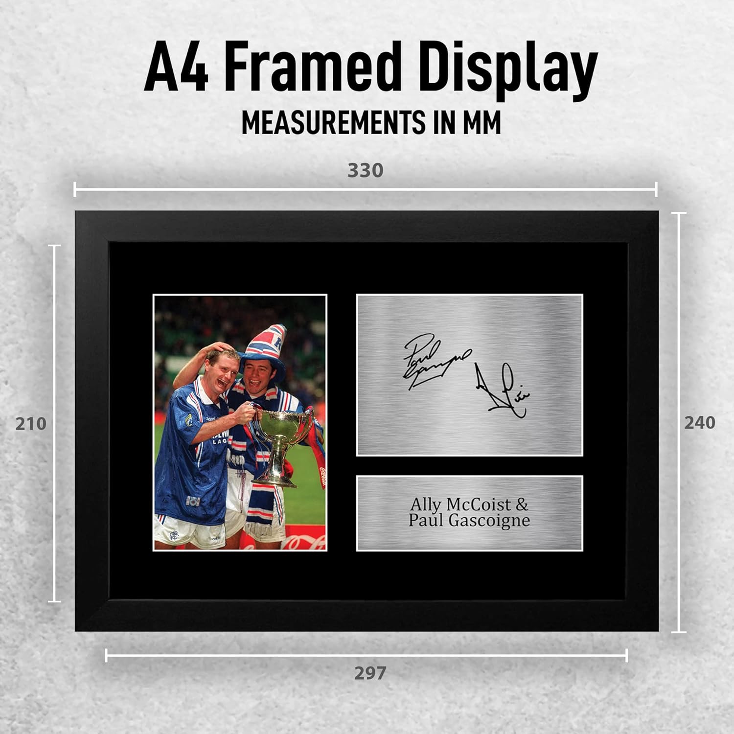 Thumbnail 1 de HWC Trading A4 Framed Signed Autograph Picture of Ally McCoist & Paul Gascoigne (Rangers) – Gift-ready wall display