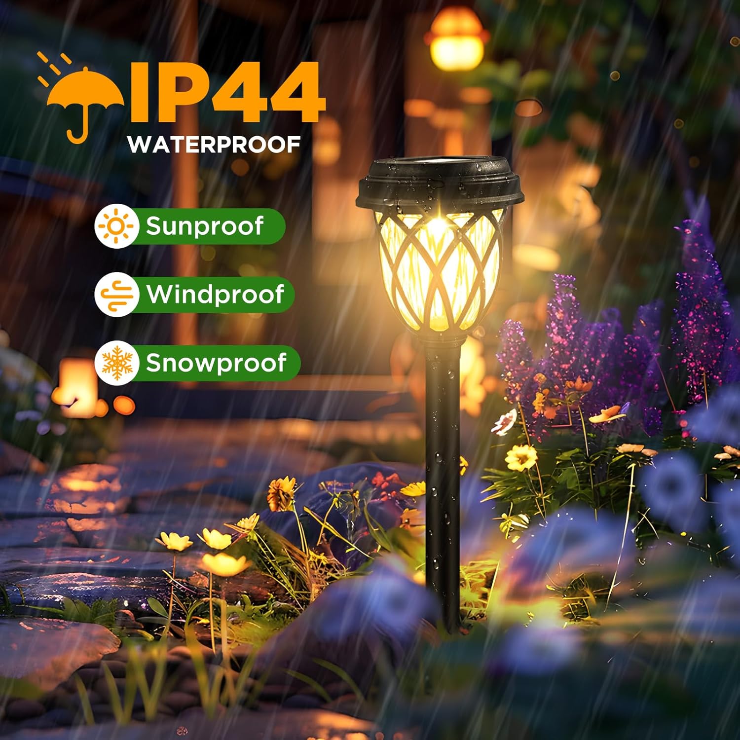 Detalle de HELESIN Luci Solari da Giardino (6 pezzi) – Lampade LED solari per esterni, bianco caldo, IP44