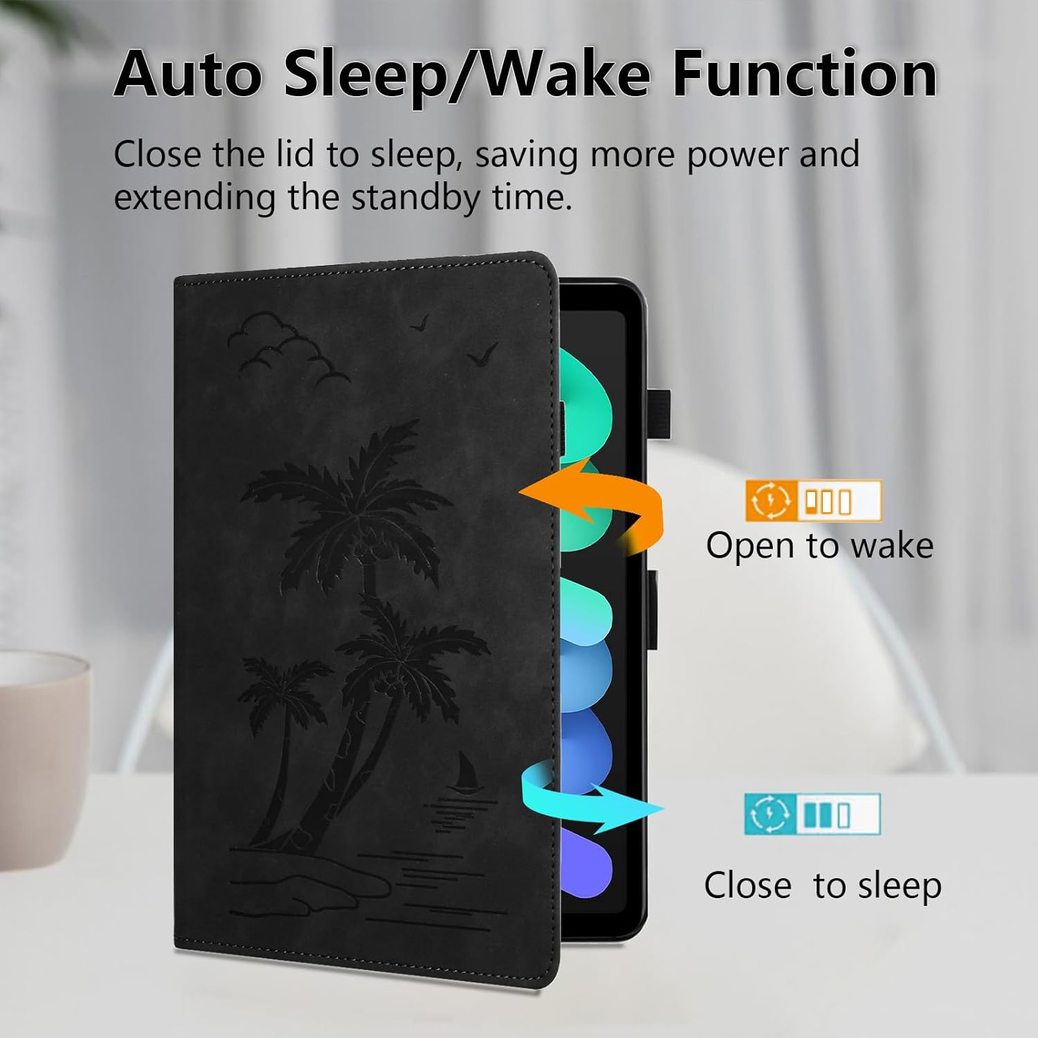 Thumbnail 2 de Oduio Hülle für iPad mini 7,9 Zoll – Premium PU Leder Folio mit Kartenschlitz und Sleep/Wake, Schwarz