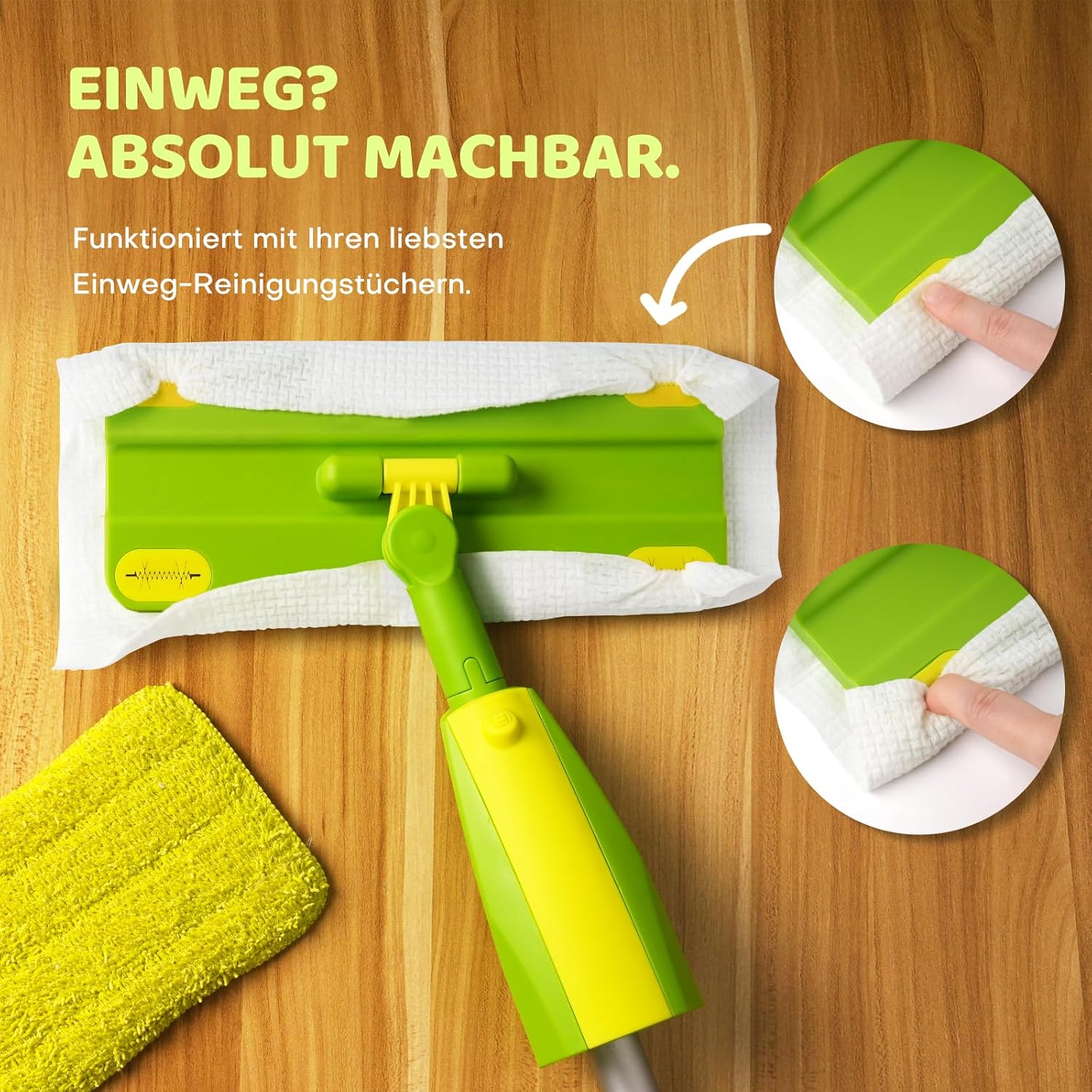 Detalle de EURYUNG Kinder Wischmopp mit Sprühfunktion für Kinder ab 3