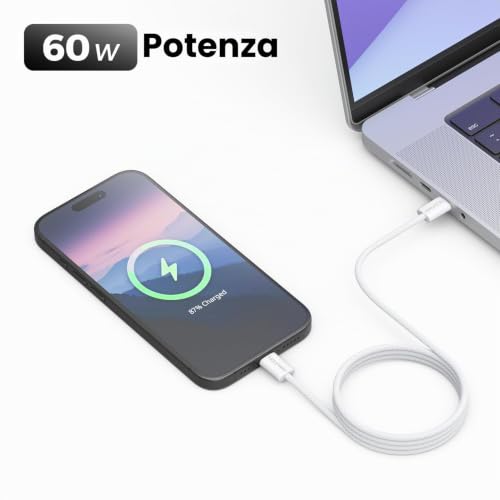 Thumbnail 4 de deleyCON Set USB-C 60W PD (2 pezzi, 1 m + 1 m) – cavi USB-C a C per ricarica rapida e sincronizzazione