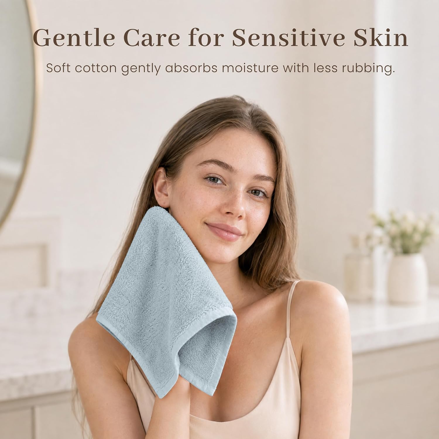 Detalle de Konssy 6-Pack Cotton Terry Face Cloths, 12 x 12-Inch, Reusable