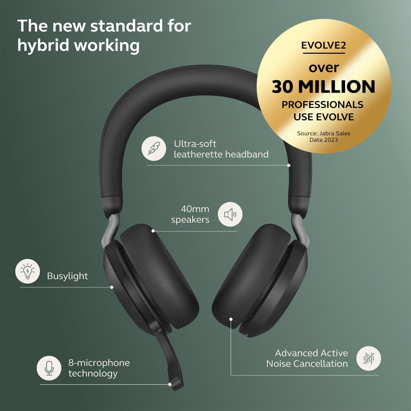 Detalle de Jabra wireless headset Evolve2 75